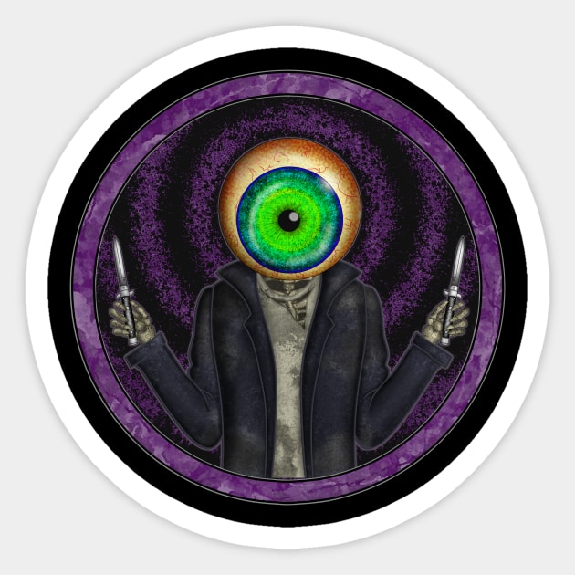 Eyeball Guy Sticker by Pixelated Atoms 